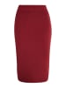 faina Damen Jersey Bleistiftrock in Weinrot