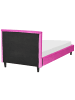 Beliani Kinderbett FITOU in Rosa/Dunkler Holzfarbton - (W) 100 x (H) 87 x (L) 214 cm