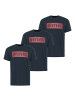 Mustang T-Shirt 3er Pack in Dunkelblau