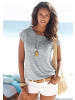 Beach Time T-Shirt in schwarz-meliert, grau-meliert