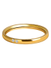 Adeliás Damen Ring aus Edelstahl mit Strass Steinchen in gold