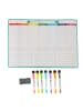 relaxdays Wochenplaner in Weiß/ Bunt - (B)43 x (H)30 cm