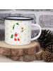 Mr. & Mrs. Panda XL Emaille Tasse Einhorn Gärtner ohne Spruch in Weiß