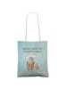Mr. & Mrs. Panda Shopper-Tasche Pinguin & Maus Wanderer mit Spruch in Eisblau