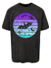 F4NT4STIC Oversize T-Shirt Retro Alien Weltraum Sonnenuntergang in schwarz