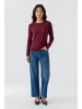 Oui Schmal geschnittenes Langarmshirt aus Modaljersey in Bramble Berry