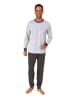 NORMANN langarm Schlafanzug Pyjama Bündchen - 83259 in grau