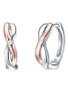 Lulu & Jane Diamant-Creolen aus Sterling Silber mit Diamant in silber/roségold