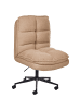 Beliani Chefsessel ADDISON in Beige/Schwarz - (W) 56 x (H) 98 x (L) 56 cm