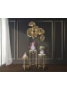 Mauro Ferretti Set aus 3 runden, goldfarbenen Metalltischen, Ø cm 33x70-28x60-23x50