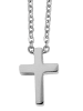 Adeliás Unisex Halskette mit Anhänger – Kreuz aus Edelstahl in silber