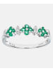 Diamant L'éternel Eternity-Ring aus 375 Weißgold mit Diamant mit Smaragd