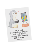 Mr. & Mrs. Panda Postkarte Pinguin Zocken mit Spruch in Weiß
