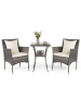 COSTWAY Polyrattan Gartenmöbel 3 tlg. Set in Beige