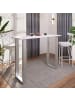 ebuy24 Bartisch Xona silberfarben Weiß 140 x 50 cm