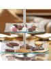 relaxdays 2x Etagere in Silber/ Transparent