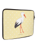 Mr. & Mrs. Panda Laptop Tasche Storch ohne Spruch in Gelb Pastell
