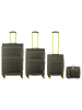 Franky 4er Koffer SET Gr. L/M/S Beutycase Reisegepäck T27-F Spinner in olive/neongreen