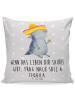 Mr. & Mrs. Panda Kissen 40x40 Axolotl Tequila mit Spruch in Grau Pastell
