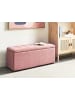 Beliani Ottomane OREM in Rosa/Schwarz - (W) 100 x (H) 42 x (L) 40 cm
