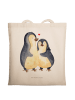 Mr. & Mrs. Panda Tragetasche Pinguin umarmen ohne Spruch in Creme