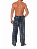 NORMANN Schlafanzug Pyjama Hose lang kariert Baumwolle - 79852 in grau