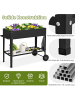 COSTWAY Hochbeet mit Rollen in Schwarz