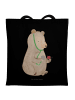 Mr. & Mrs. Panda Shopping Bag Bär Arzt ohne Spruch in Schwarz