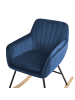 Beliani Schaukelstuhl LIARUM in Blau/Schwarz/Braun - (W) 60 x (H) 82 x (L) 74 cm