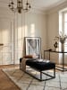 KADIMA DESIGN Sitzbank Samt 108x40x40 cm Flur Polsterbank mit Metallgestell in Schwarz