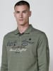 KOROSHI Langärmeliges Poloshirt in khaki