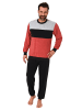 NORMANN Frottee langarm Schlafanzug Pyjama Bündchen - 81312 in rot