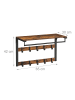 relaxdays Wandgarderobe in Braun/ Schwarz- (B)65 x (H)42 x (T)30 cm