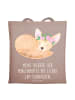 Mr. & Mrs. Panda Einkaufstasche Tochter Morgenmuffel mit Spruch in Braun Pastell