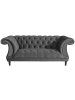 58 aufm Kessel CHESTERFIELD Sofa 2-Sitzer Kaylin Samtvelours anthrazit