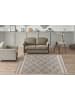 Kayoom Kurzflor Teppich Rhombus 225 in braun - beige - rechteckig