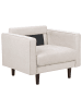Beliani Sessel NURMO in Beige/Dunkler Holzfarbton - (W) 86 x (H) 78 x (L) 74 cm