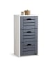 VCM  Midischrank mit drei Schubladen Flonali 76x38x28 in Weiß / Anthrazit