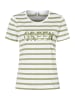 More & More sportives Kurzarmshirt, gestreift in offwhite/green