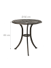 relaxdays Gartentisch in Schwarz/ Bronze - (H)65 x Ø 60 cm