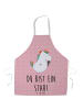 Mr. & Mrs. Panda Schürze Einhorn Sänger mit Spruch in Rot Pastell