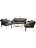 ebuy24 Lounge-Set Andorra 4-teilig Schwarz 60 x 90 cm
