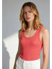 More & More schmales Tank-Top, gerippt in koralle