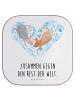 Mr. & Mrs. Panda Bierdeckel Hochzeit Mäuse Herz mit Spruch in Weiß