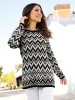 Sieh an! Longpullover in schwarz-weiß-gemustert