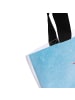 Mr. & Mrs. Panda Strandtasche Pinguin Diät mit Spruch in Eisblau