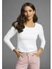 Laura Scott Langarmshirt in weiss,mid grey mel., schwarz