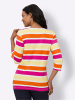 Sieh an! 3/4-Arm-Shirt in ecru-fuchsia-geringelt
