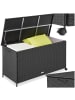 tectake Aluminium Auflagenbox mit Rattangeflecht, 116 x 54 x 64 cm
