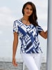 WITT WEIDEN Druckbluse in royalblau-ecru-bedruckt